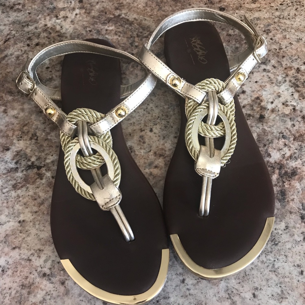 Target mossimo gold and brown sandals